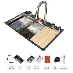 Smart kitchen sink (without faucets)