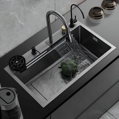 حوض المطبخ سمارت ببكرة 75×45 سم بالصرف والمشتملات